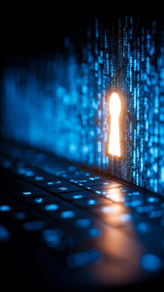 Cyber security visual representing protected payroll data and secure processing controls